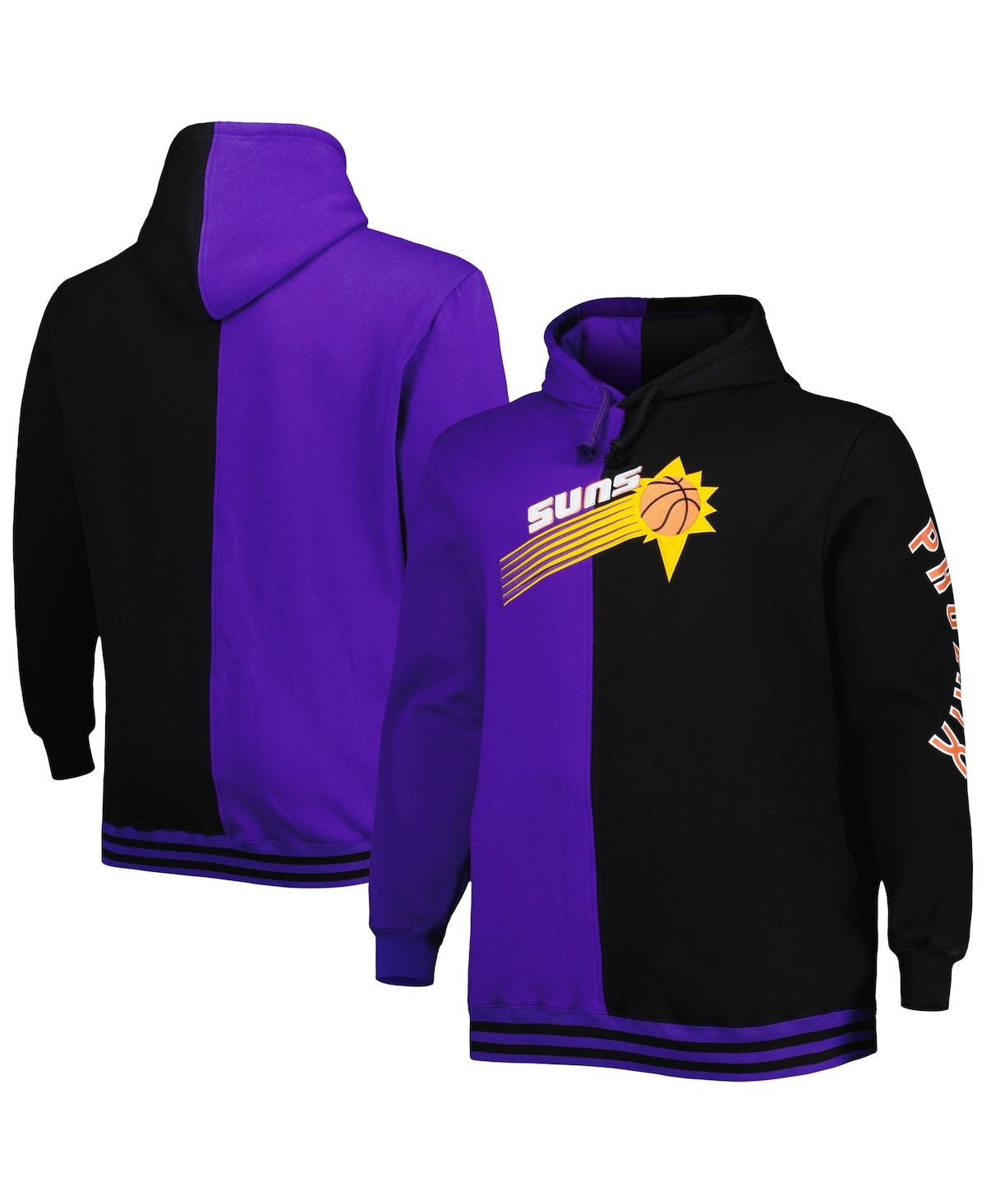 Mitchell & Ness Men's  Purple, Black Phoenix Suns Big And Tall Hardwood Classics Split Pullover Hoodi In Purple,black