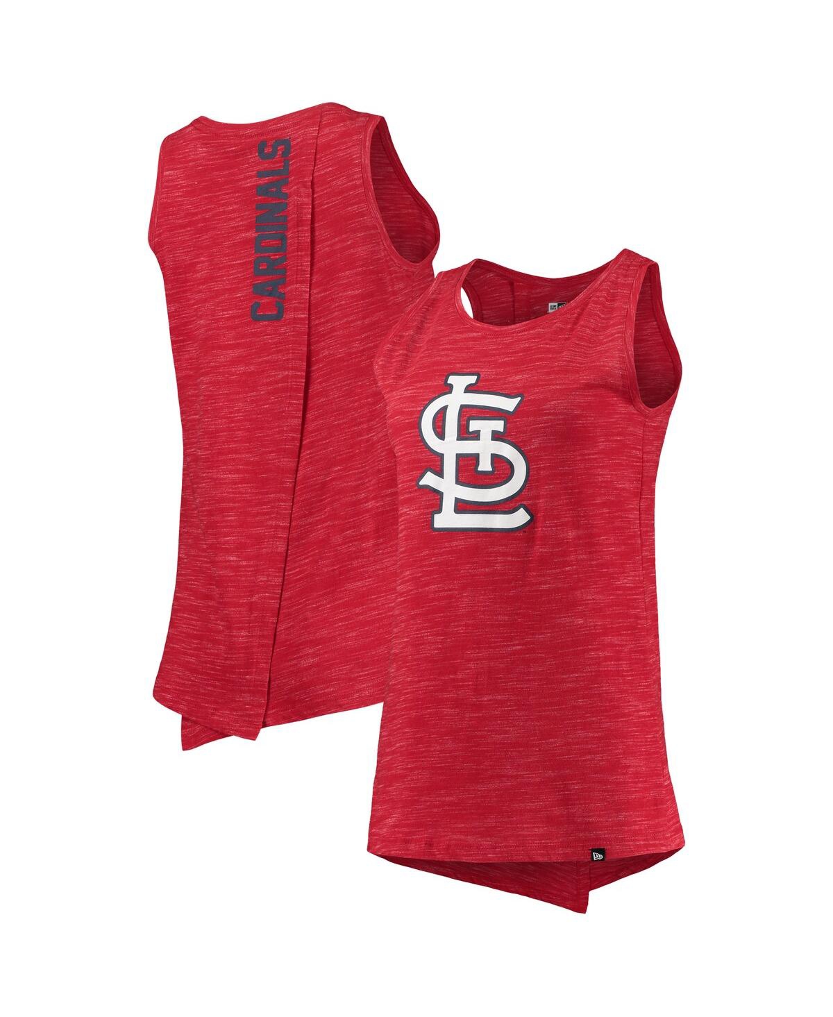 New Era Women's  Red St. Louis Cardinals Space Dye Back-knot Tank Top