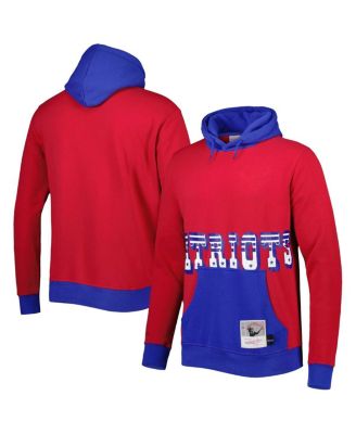 Men's Red, Navy New England Patriots Big and Tall Big Face Pullover Hoodie