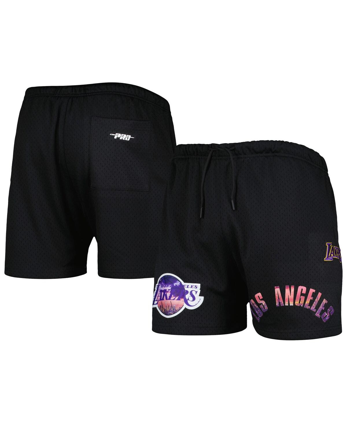 Pro Standard Black Los Angeles Lakers City Scape Mesh Shorts In Black