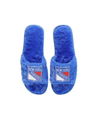 Womens FOCO Royal New York Rangers Rhinestone Fuzzy Slippers 6290₽