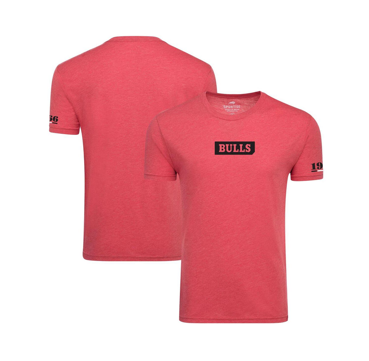 Men's and Women's Red Chicago Bulls 1966 Collection Comfy Tri-Blend T-shirt