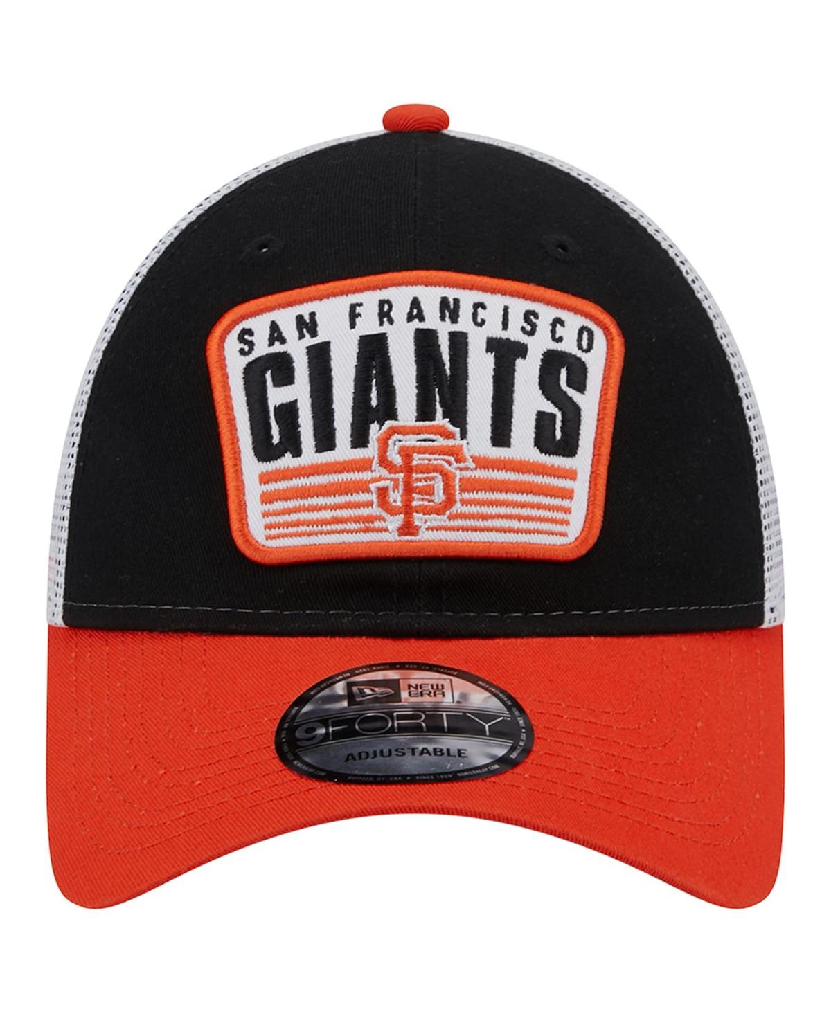 NEW ERA MEN'S NEW ERA BLACK SAN FRANCISCO GIANTS TWO-TONE PATCH 9FORTY SNAPBACK HAT 