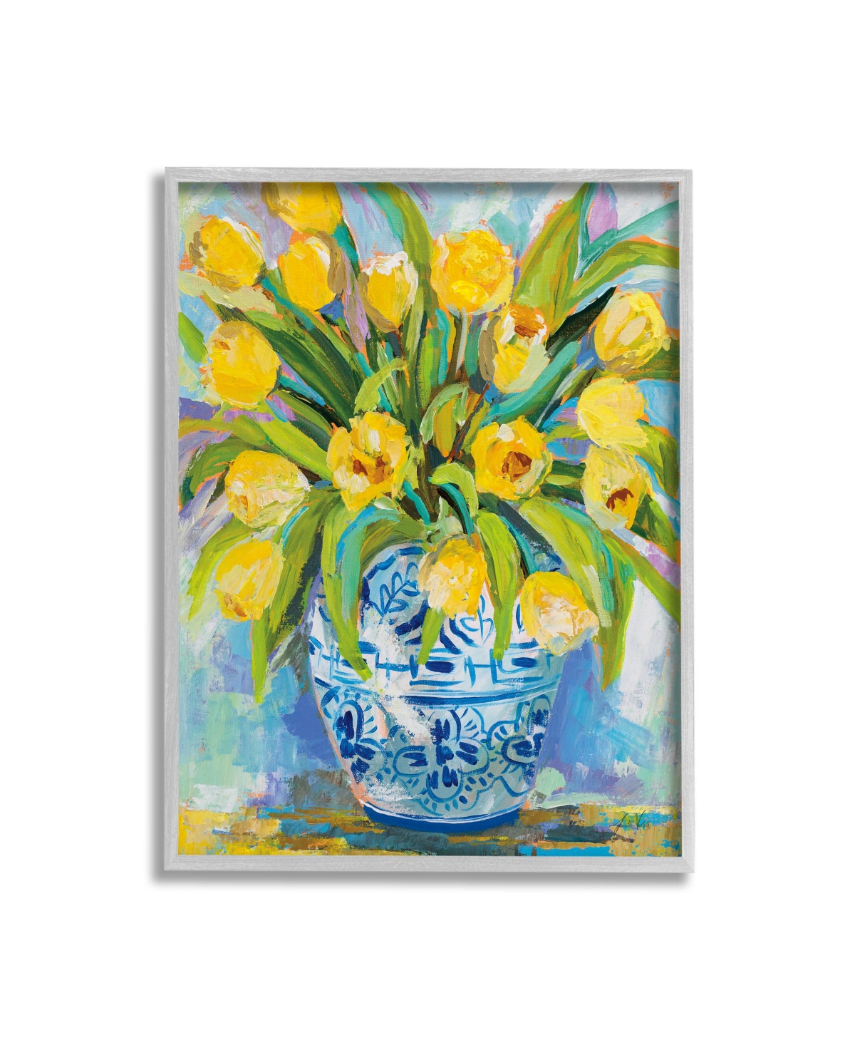 Stupell Industries Expressive Tulips Painting Framed Giclee Art, 11" X 1.5" X 14" In Multi-color