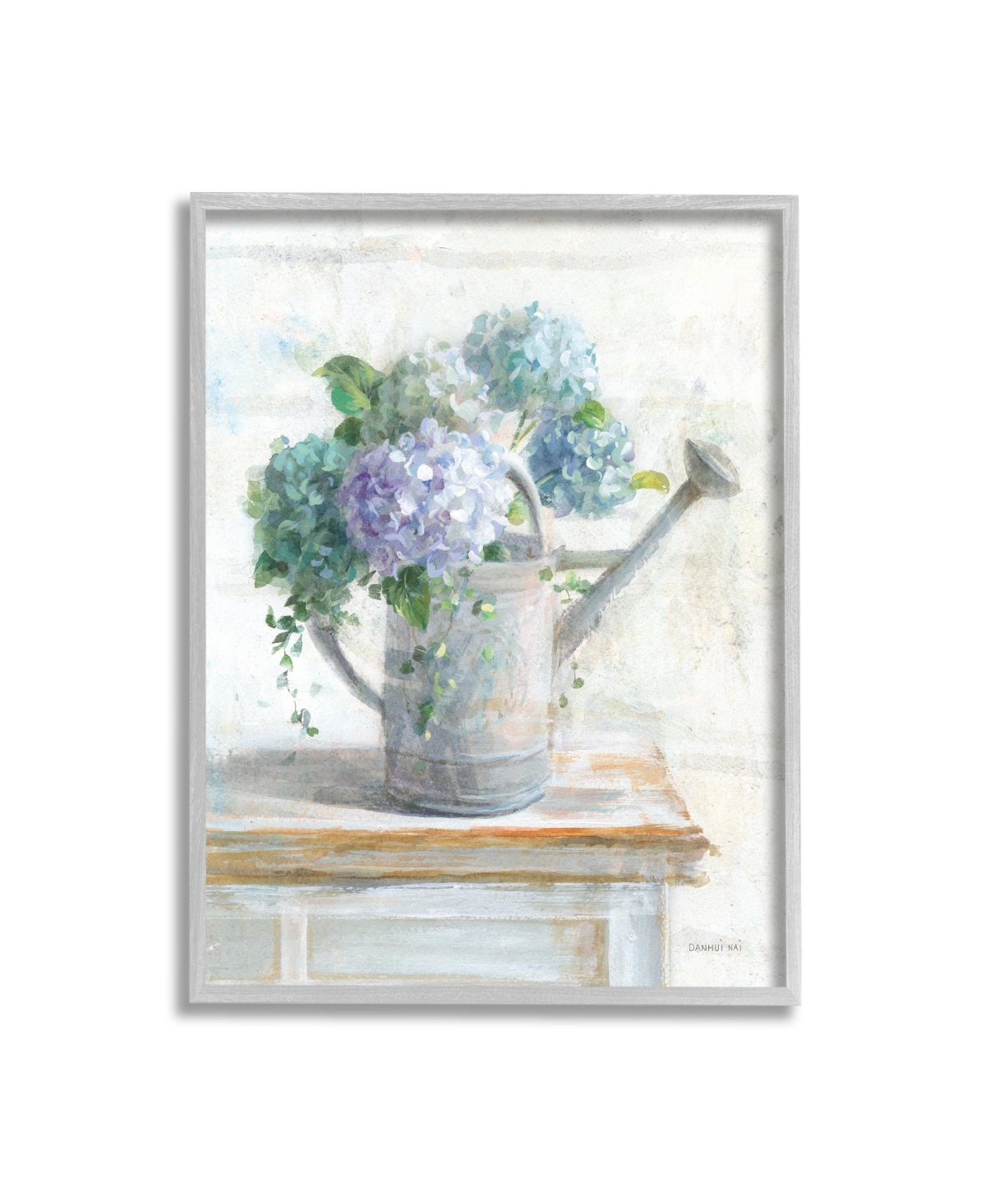 Stupell Industries Hydrangeas In Watering Can Framed Giclee Art, 16" X 1.5" X 20" In Multi-color