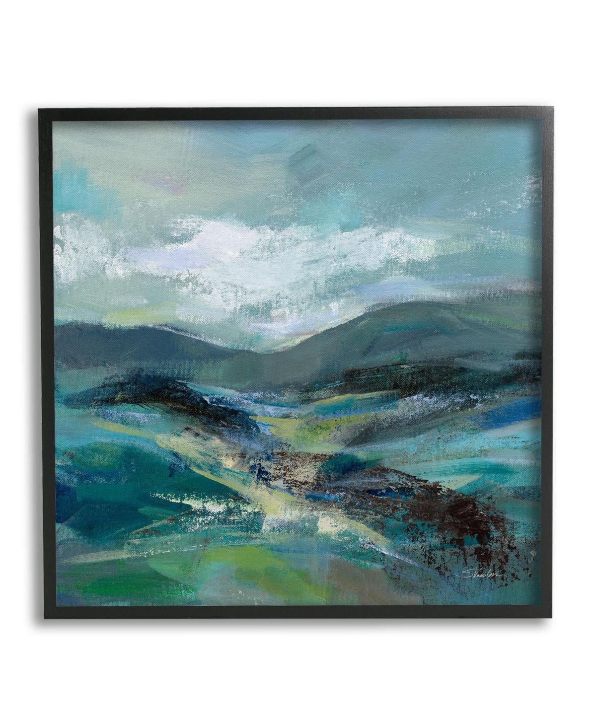 Stupell Industries Modern Mountains Landscape Framed Giclee Art, 24" X 1.5" X 24" In Multi-color