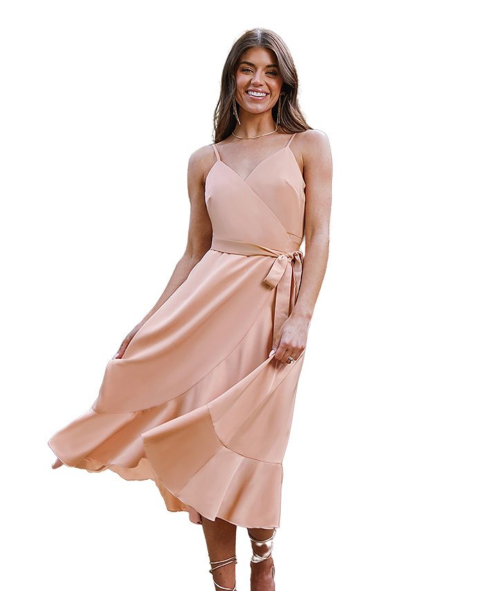 CUPSHE Women's X Madison Honeymoon Ruffled Wrap Midi Dress Macy's