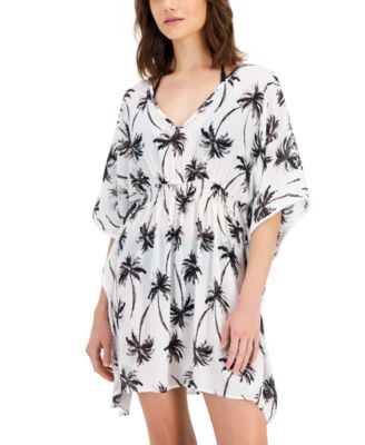 Miken - Women's Smocked Waist X-Back Caftan Cover-Up