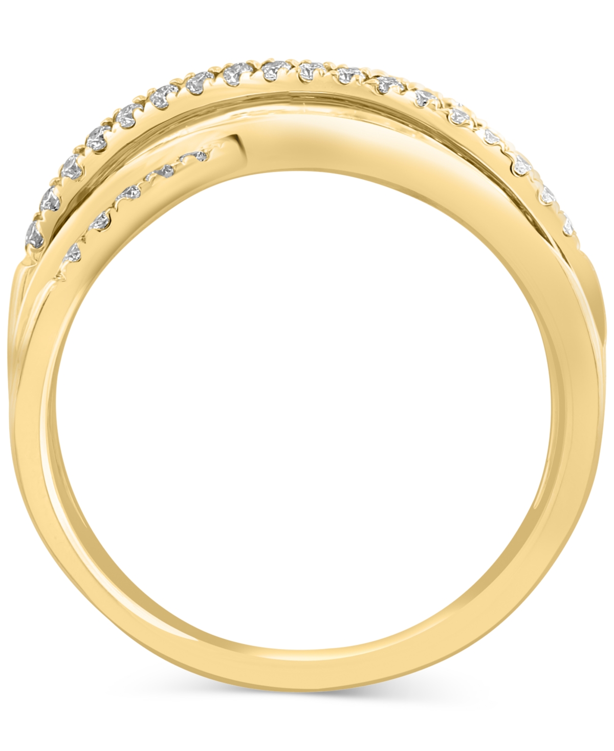 Effy Collection Effy Diamond Baguette & Round Multirow Crossover Ring (5/8 Ct. T.w.) In 14k Gold In Gold