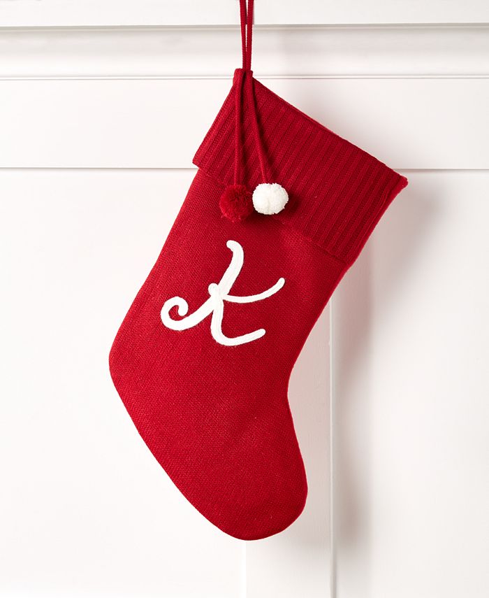 Holiday Lane Stockings K Initial Stocking, Created for Macy's Macy's