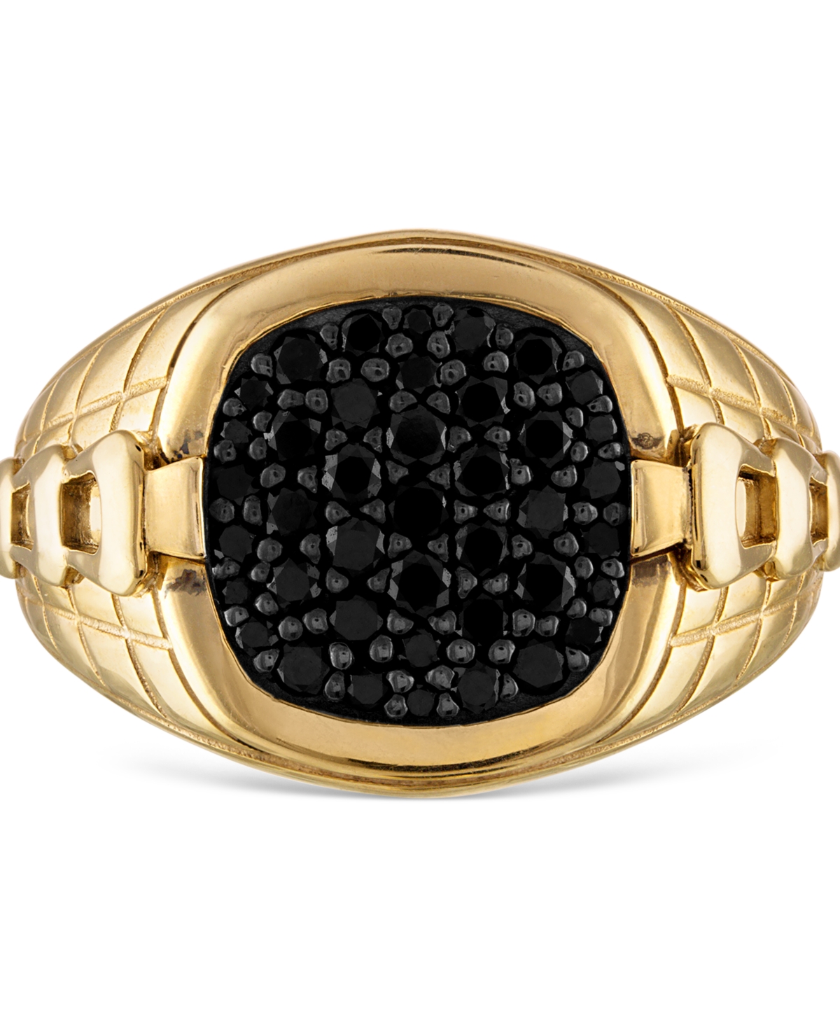 Men's Classic Black Diamond (1/2 ct. t.w.) Ring in 14k Gold-Plated Sterling Silver - Gold