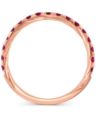 EFFY&reg; Ruby Stack Band (1/2 ct. t.w.) in 14K Rose Gold-Plated Sterling Silver (Also available in Emerald and Sapphire)