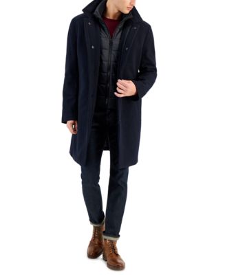 Nautica Men s Classic Fit Bib Wool Blend Overcoat Navy 40s