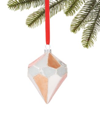 Holiday Lane - Shimmer and Light White and Rose Gold Diamond Ornament