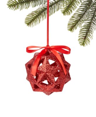 Holiday Lane - Ruby Red Holiday Red Star Ball with Bow Ornament