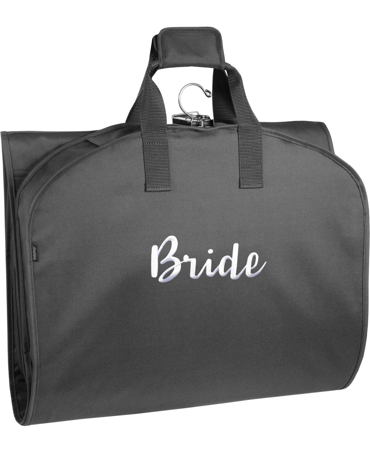 Wallybags 60" Premium Tri-fold Travel Garment Bag With Pocket And Bride Embroidery In Black - B