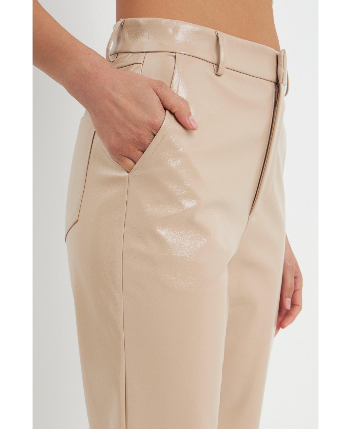 Grey Lab Women's High Waist Pu Pants