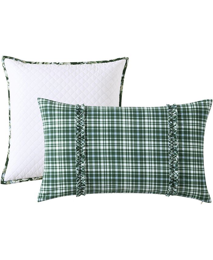 Laura Ashley Bramble Floral Cotton Reversible 7 Piece Comforter Set