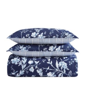 Branch Toile Cotton Reversible 7 Piece Comforter Set, Full/Queen