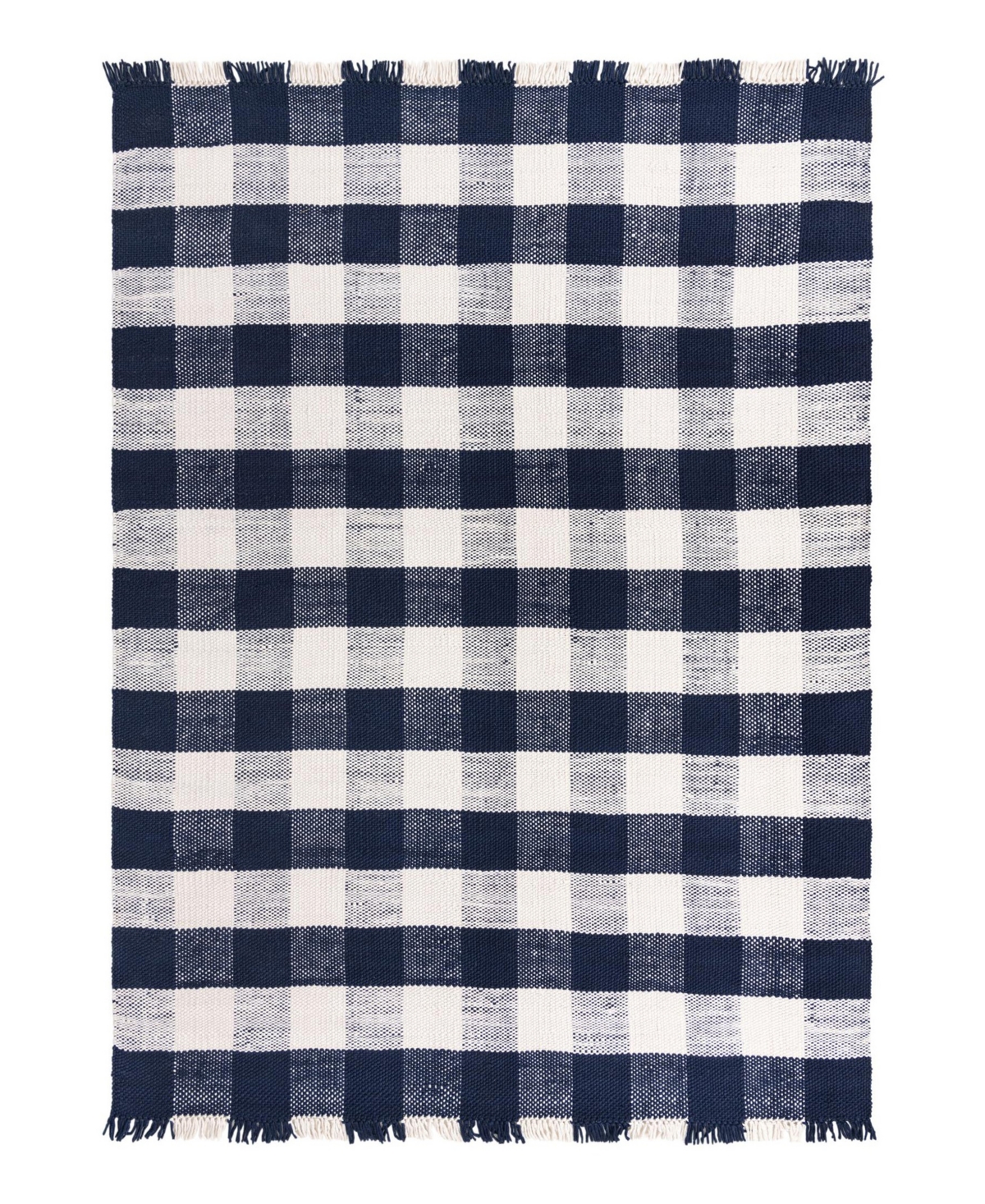 Bayshore Home Pure Plaid Indoor Outdoor Washable Ppd-01 10' x 14'1in Area Rug - Navy