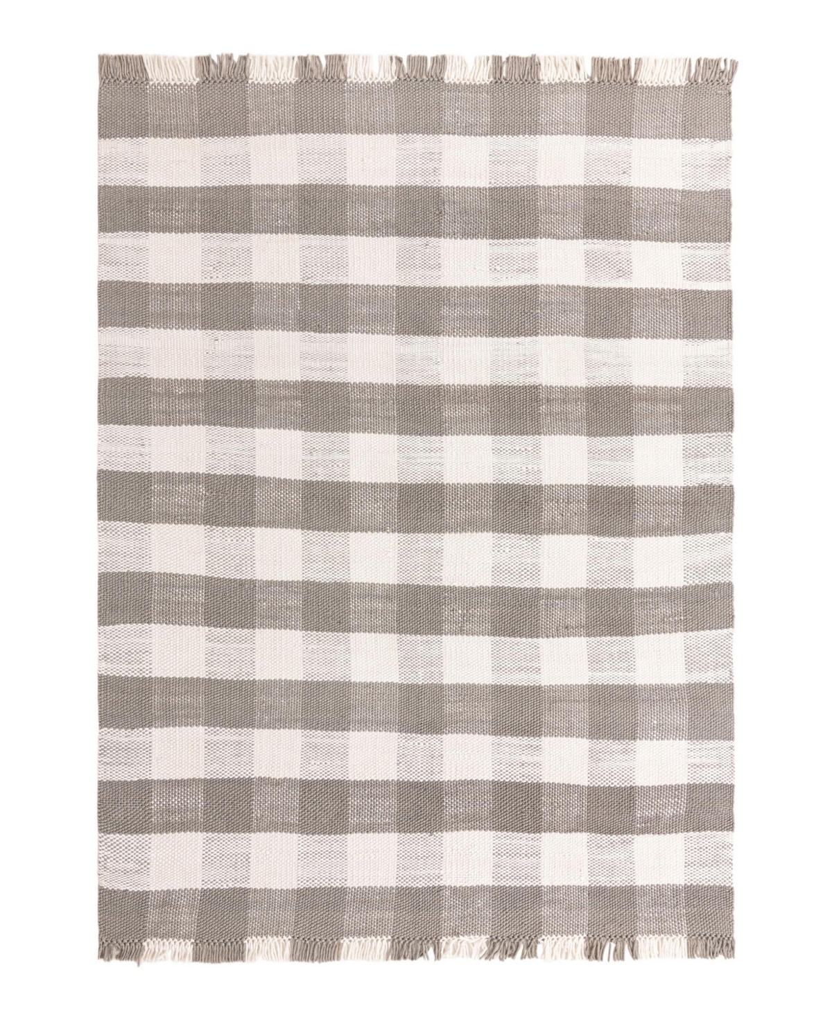Bayshore Home Pure Plaid Indoor Outdoor Washable Ppd-01 10' x 14'1in Area Rug - Gray