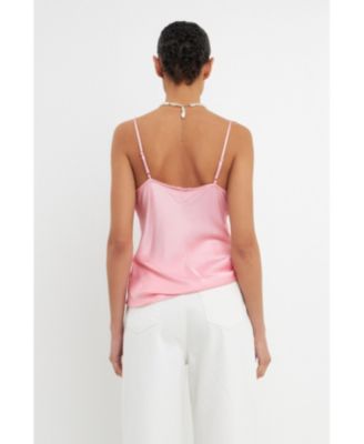 Women's Satin Cowl Neck Top