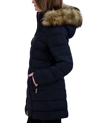 Mayaf Faux Fur-Trimmed Quilted Shell Hooded Down Jacket