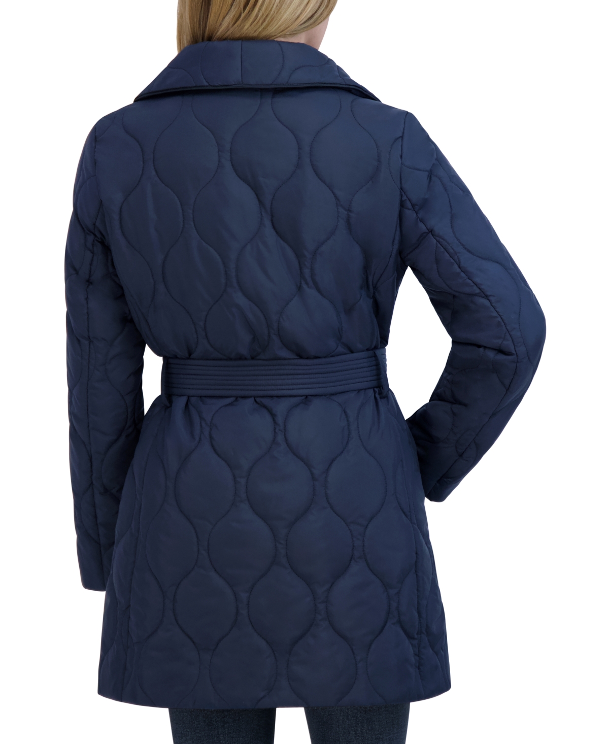 Tahari Women's Belted Asymmetrical Quilted Coat