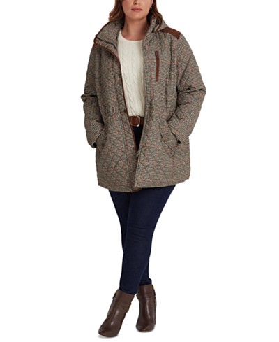 Lauren Ralph Lauren Women's Plus Size Hooded Quilted Coat, Created by Macy's  - Macy's