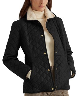 Lauren Ralph Lauren - Women's Faux-Sherpa-Collar Quilted Coat