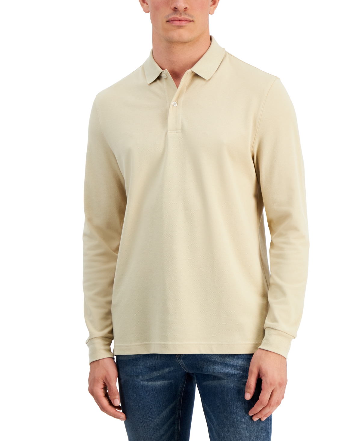 Club Room Men's Solid Stretch Polo, Created For Macy's In Safari Tan