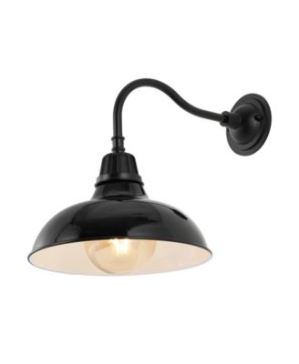 Aurora 12.25" 1-Light Farmhouse Industrial Indoor, Outdoor Iron LED Gooseneck Arm Outdoor Sconce