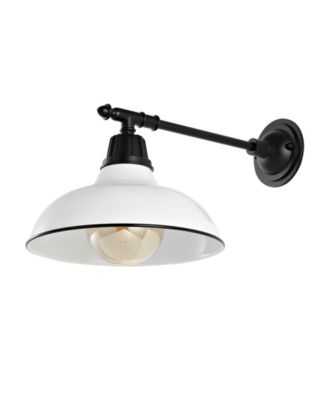 Wallace 12.25" 1-Light Farmhouse Industrial Indoor, Outdoor Iron LED Victorian Arm Outdoor Sconce