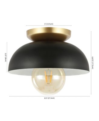 Paulina 8.5" 1-Light Classic Industrial Iron LED Flush Mount