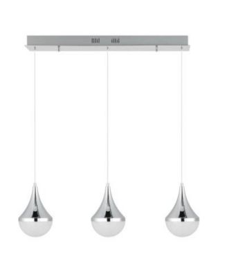 Elyse Teardrop 33" 3-Light Modern Mid-Century Iron, Acrylic Integrated Linear LED Pendant