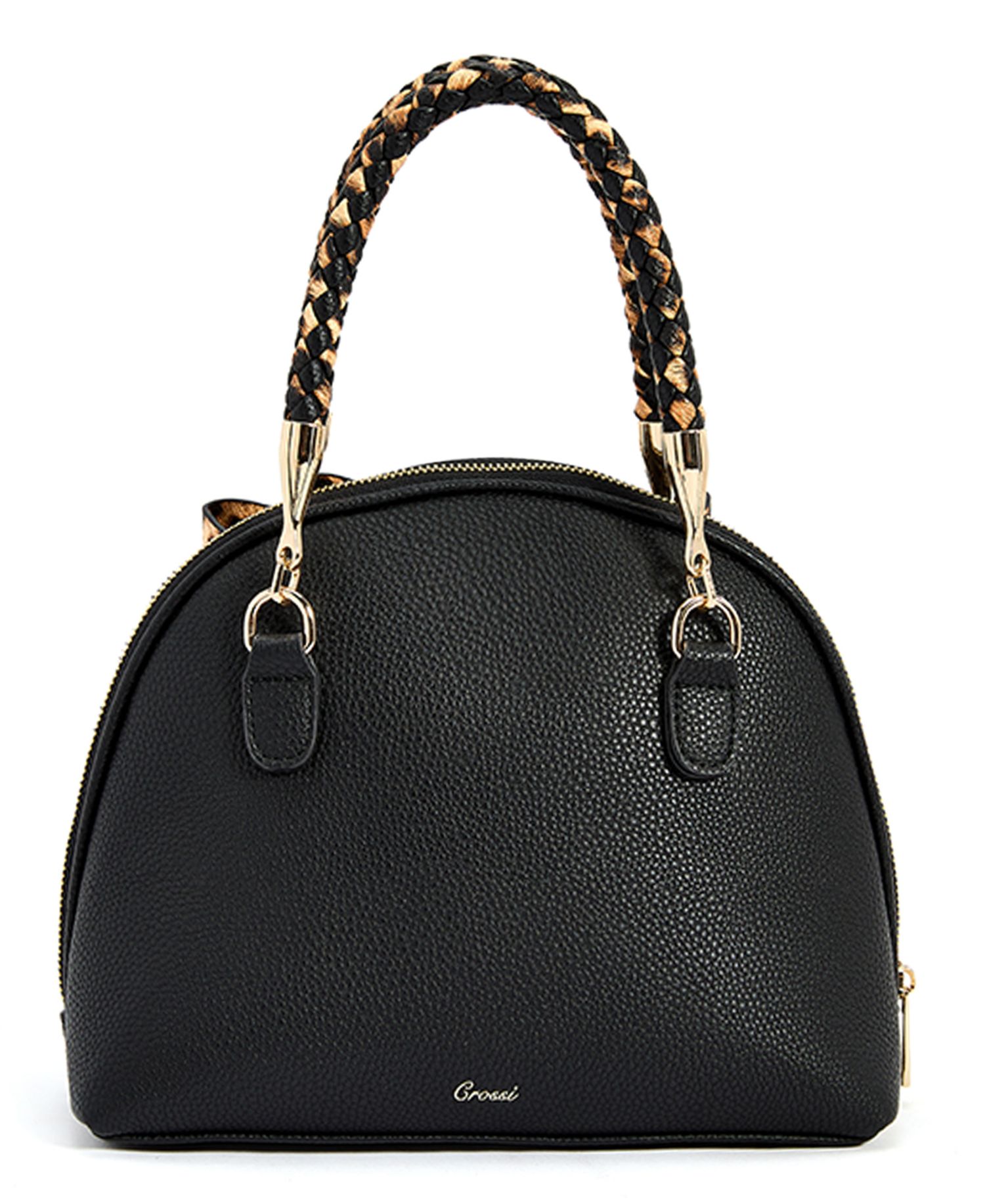 Leopard Top Handle Small Bow Bag