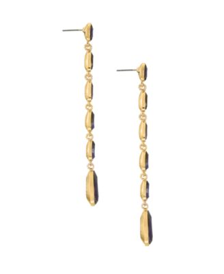 18K Gold Plated Zinc Teardrop Linear Earrings