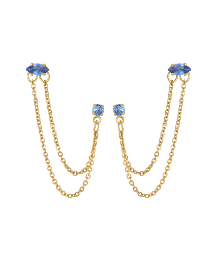 ETTIKA 18K Gold Plated Brass Double Pierced Earrings