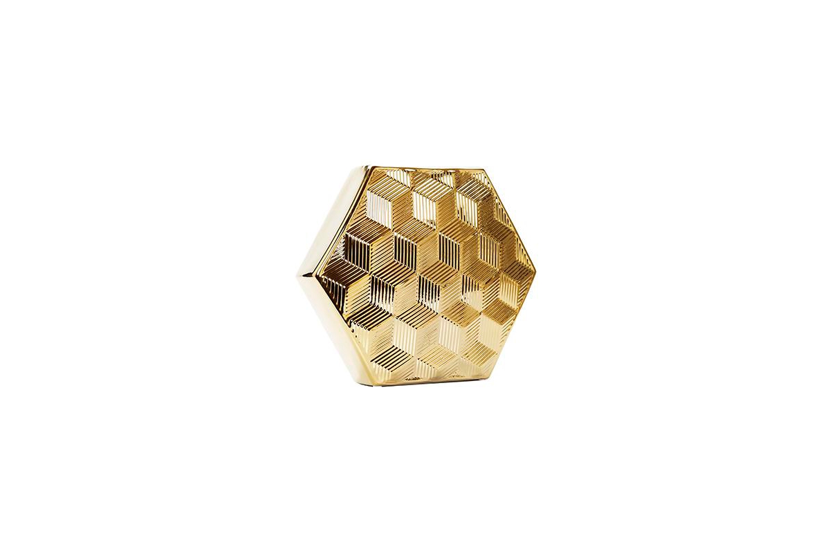Shop Vivience Hexagon Shaped Vase 12.5" H In Gold