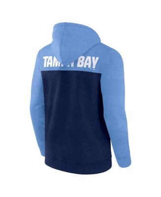Men's Heathered Navy, Heathered Light Blue Tampa Bay Rays Blown Away Full-Zip Hoodie