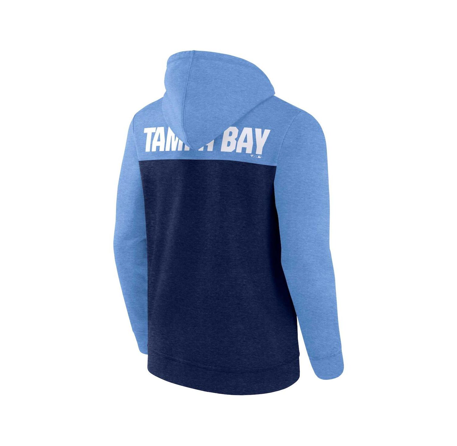 Men's Heathered Navy, Heathered Light Blue Tampa Bay Rays Blown Away Full-Zip Hoodie