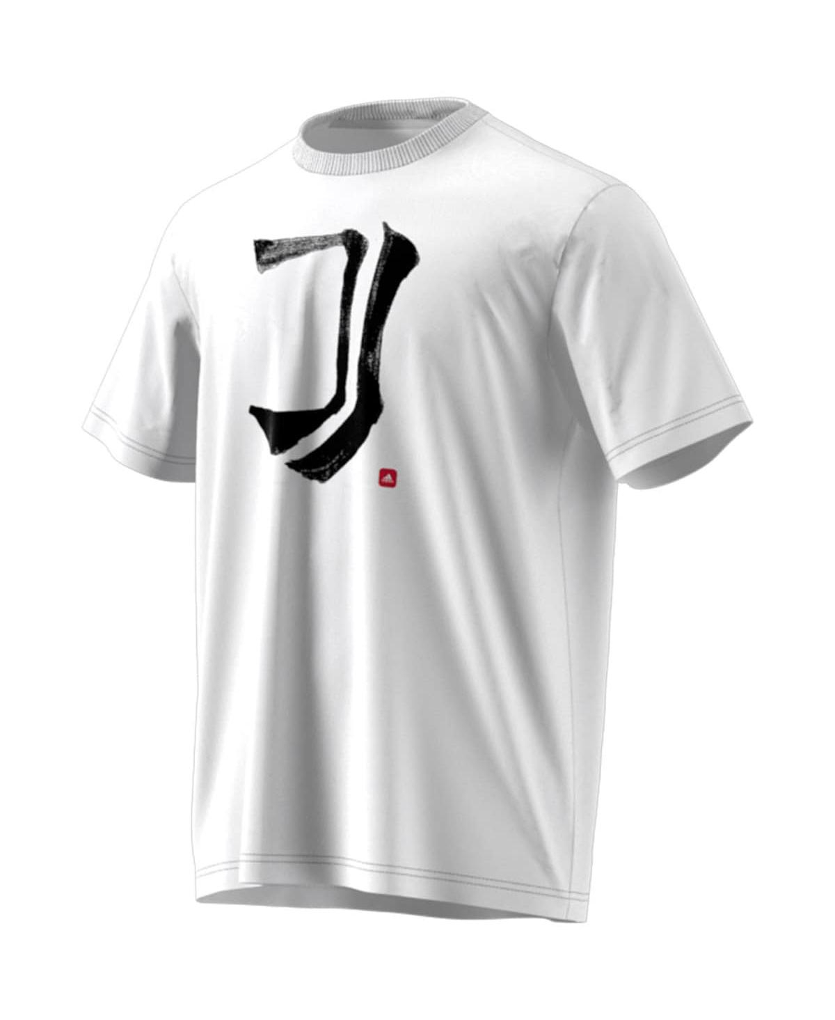 ADIDAS ORIGINALS MEN'S ADIDAS WHITE JUVENTUS CHINESE CALLIGRAPHY T-SHIRT 