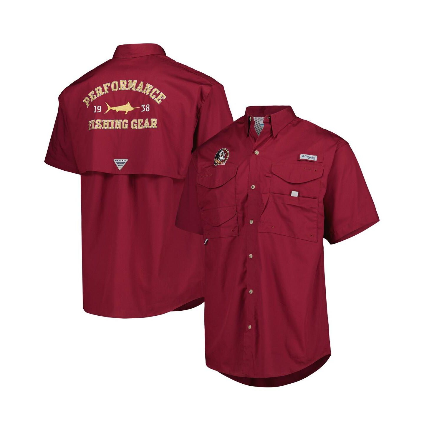 Мужская рубашка Columbia Garnet Florida State Seminoles Bonehead Button-Up — фото 2