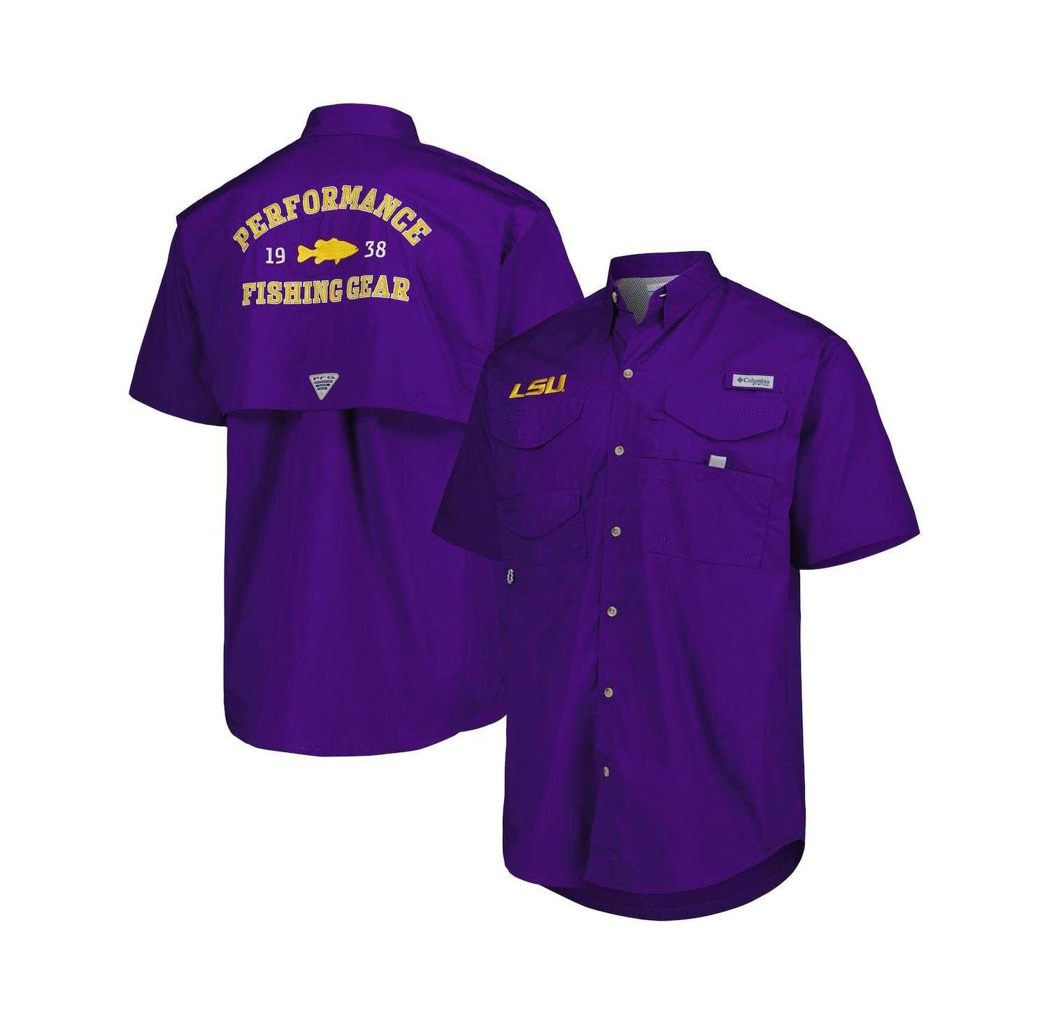 Men's Purple LSU Tigers Bonehead Button-Up Shirt