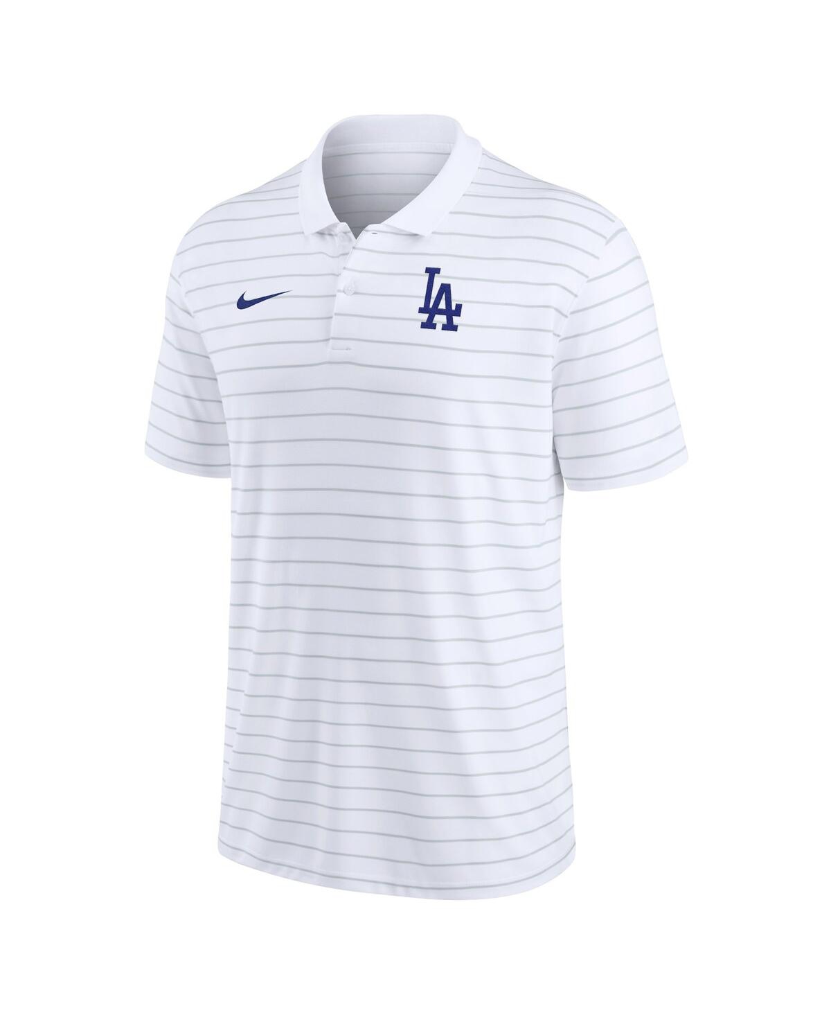 Men's NikeLos Angeles Dodgers Authentic Collection Victory Striped Performance Polo Shirt - White