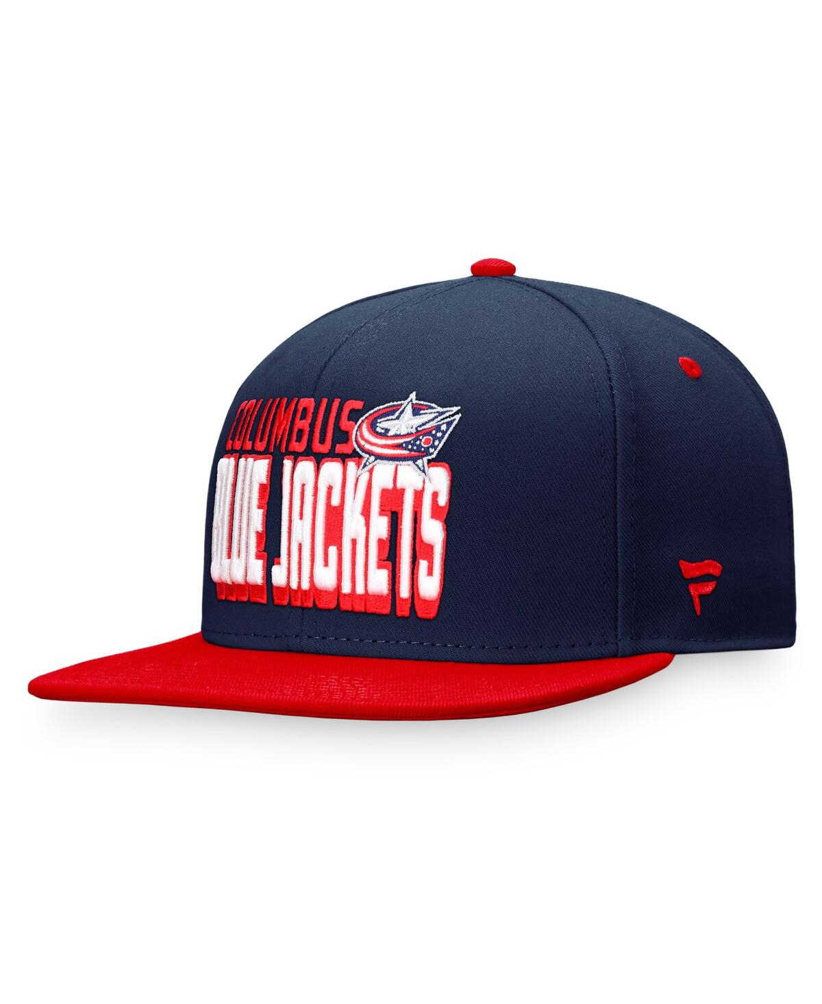Men's Fanatics Red Columbus Blue Jackets Heritage Retro Two-Tone Snapback Hat - Red