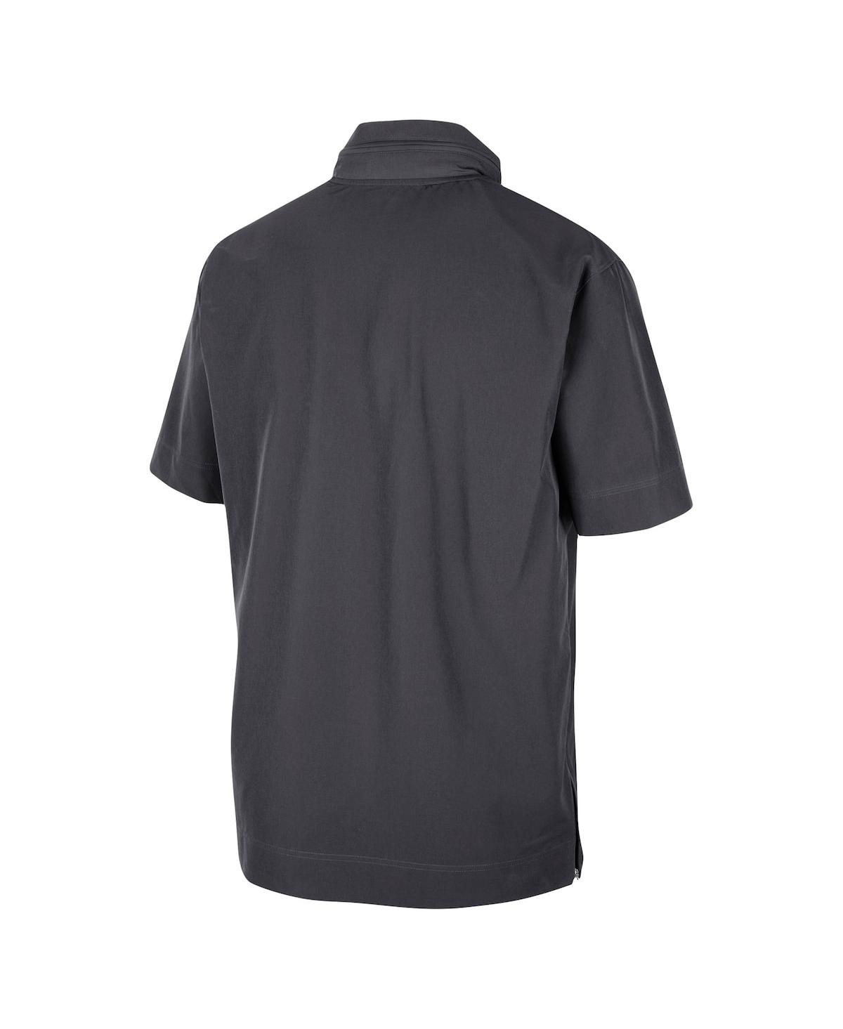 Men's NikeOklahoma Sooners Coaches Half-Zip Short Sleeve Jacket - Anthracite