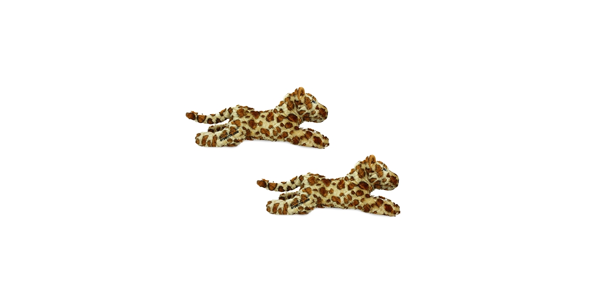 Safari Leopard, 2-Pack Dog Toys - Brown
