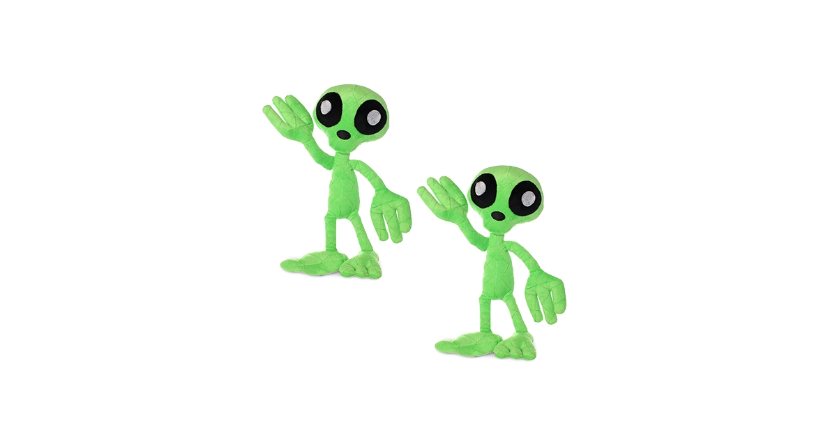 Liar Alien, 2-Pack Dog Toys - Green