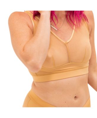 Plus Size Nude Shade Wireless Comfort Mesh Tank Bra